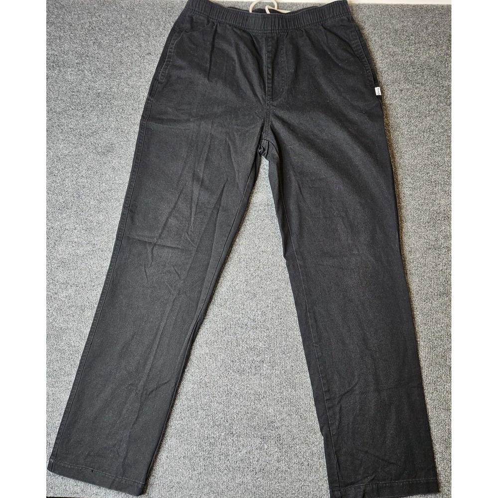Birdwell Beach Britches Drawstring Pants Size Small Black Cotton Twill Surf
